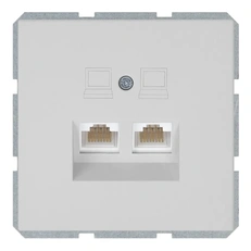 Изображение Двойная компьютерная розетка RJ-45 Cat.5 Jasmart серия FD, матовый тауп (soft touch)
